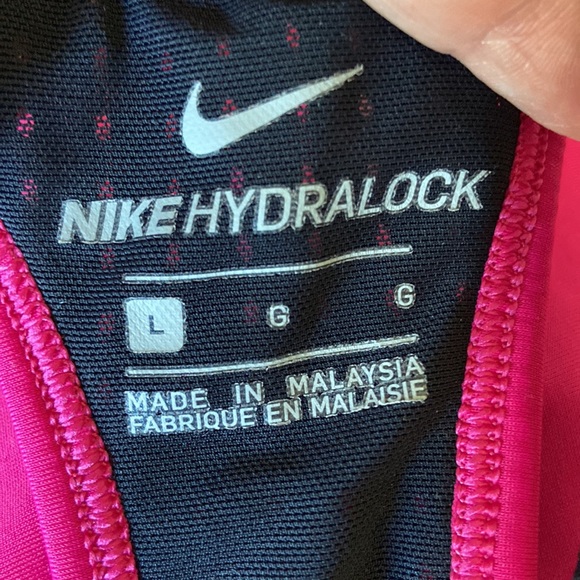 NIKE Hydralock Sculpt Mesh Racerback One Pc Swimsuit Black/Pink L - Picture 9 of 10
